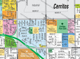 Cerritos Map with Artesia - PDF, editable, royalty free