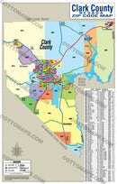 Clark County Nevada Zip Code Map - PDF, editable, royalty free