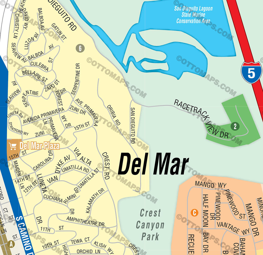 Del Mar Map, San Diego County, CA