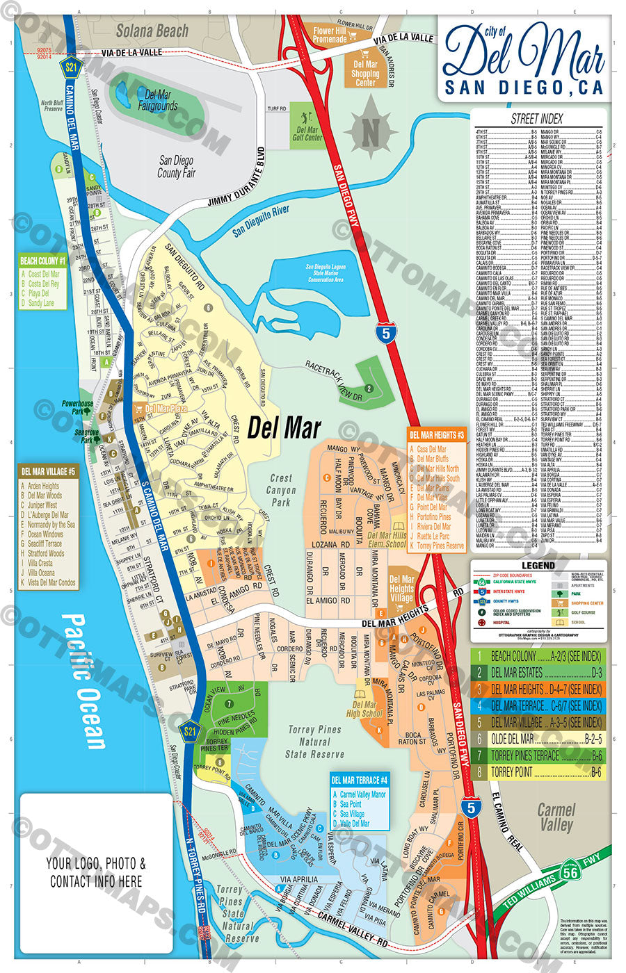 Del Mar Map, San Diego County, CA