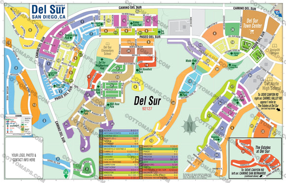 Del Sur Map - PDF, layered, editable