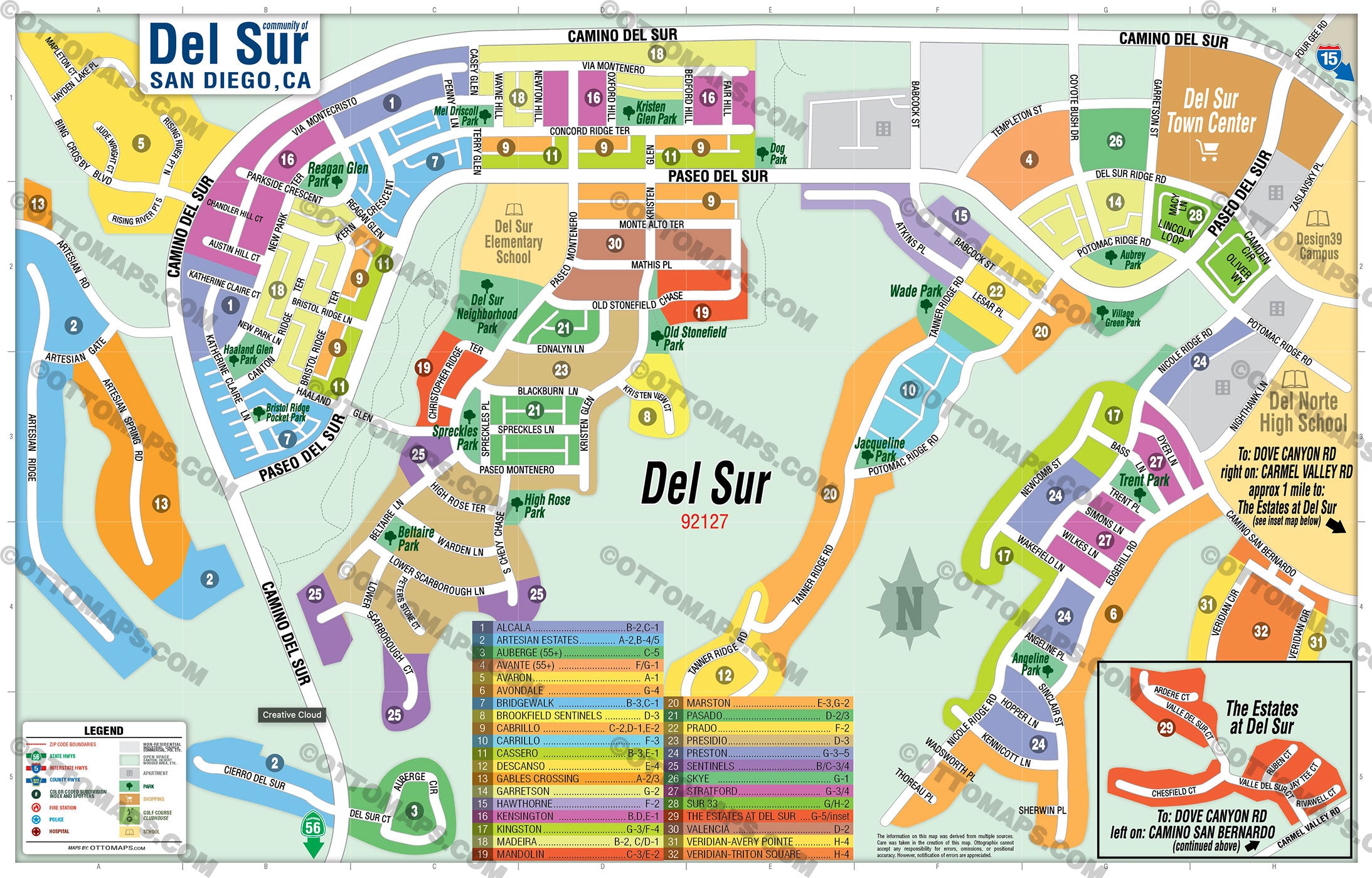 Del Sur Map, San Diego County, CA