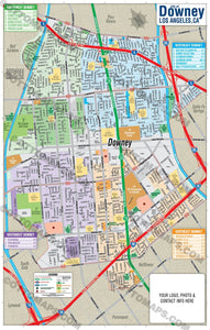 Downey Map - PDF, editable, royalty free
