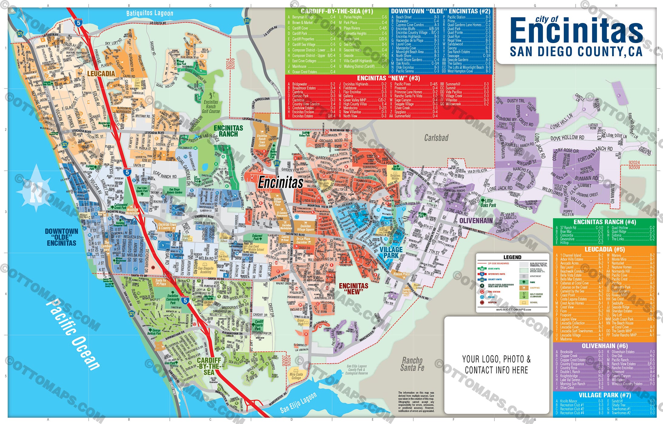 Encinitas Ranch Course Map Encinitas Map - San Diego County, CA - FILES - PDF and AI, editable, v ...