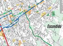 Escondido Map with Street Index, San Diego County, CA