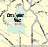 Eucalyptus Hills Map - PDF, editable, royalty free
