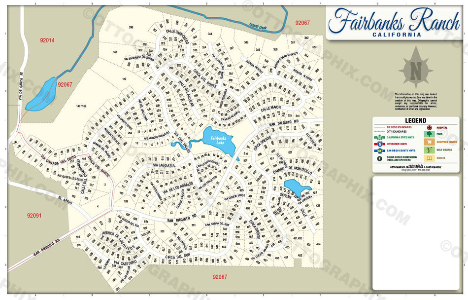Fairbanks Ranch Map, San Diego County, CA - FILES - PDF and AI, editab ...