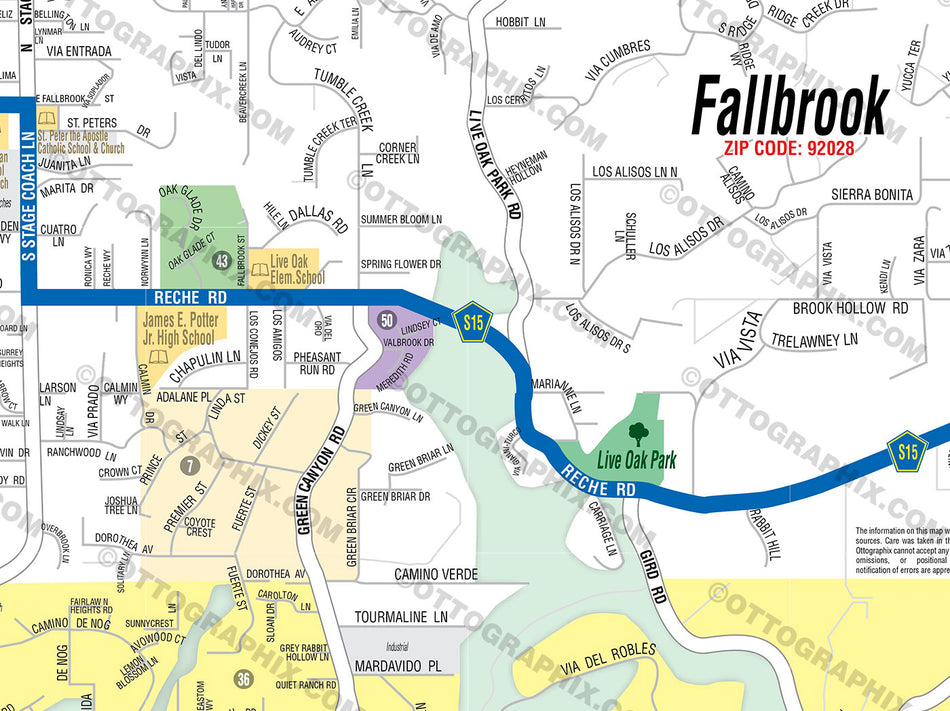 Fallbrook Map NORTH, San Diego County, CA - FILES - PDF and AI, editab ...