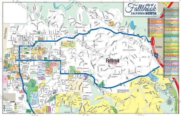 Fallbrook Map NORTH, San Diego County, CA