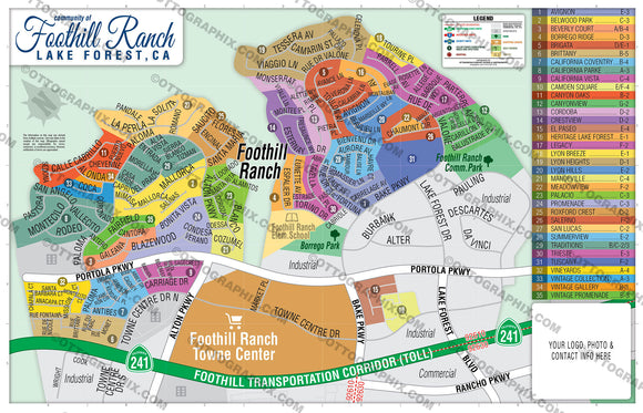 Foothill Ranch Map, Orange County, CA
