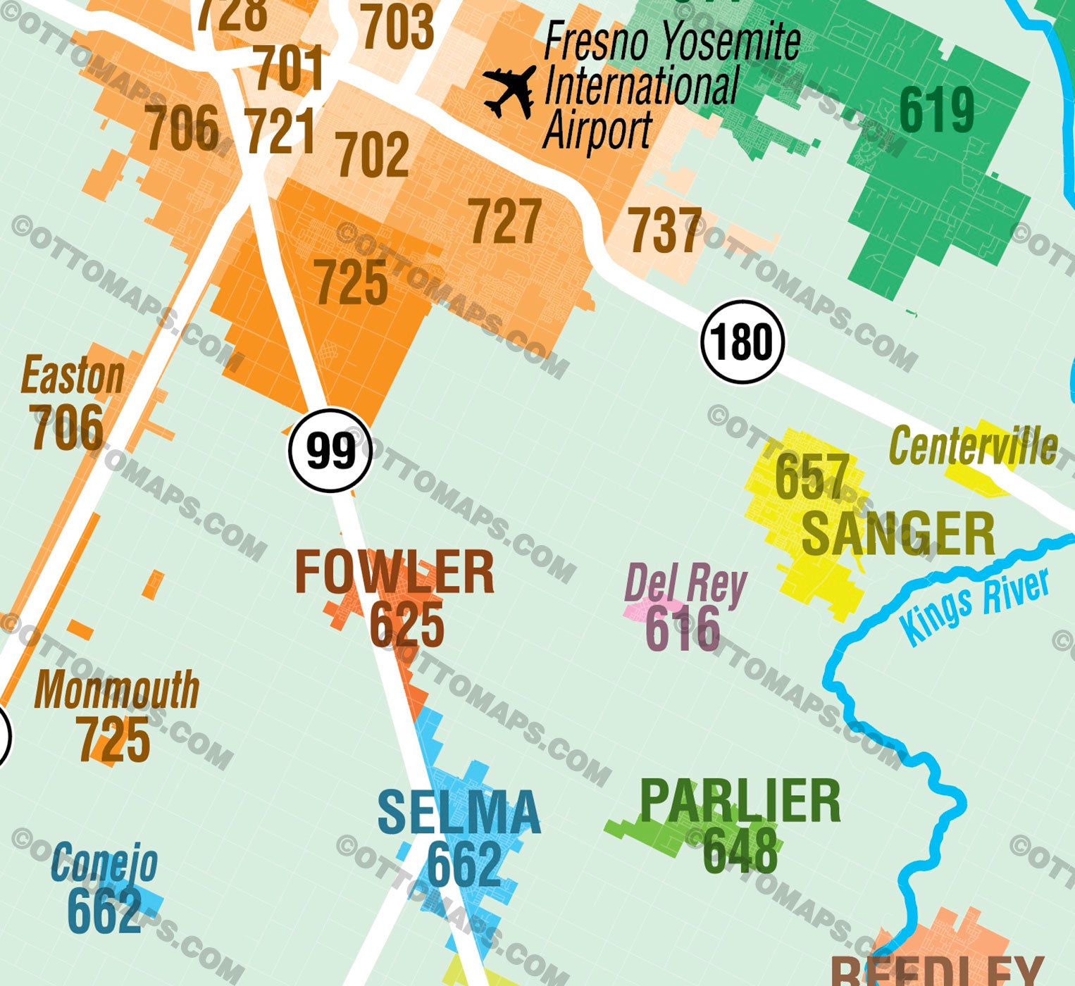 Fresno County MLS Area Map - California