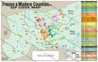 Madera and Fresno Counties Zip Code Map - California - FILES - PDF and ...