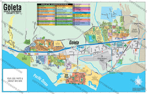 Goleta Map, Santa Barbara County - PDF, editable, royalty free