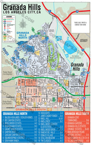 Granada Hills Map - PDF, editable, royalty free