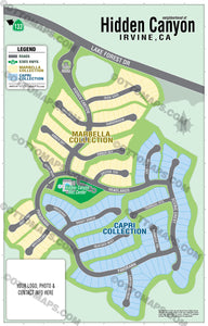 Hidden Canyon Map, Irvine, CA - PDF, editable, royalty free