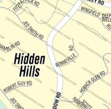 Hidden Hills Map, Los Angeles County, CA