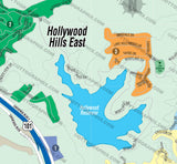 Hollywood Hills Map-EAST, Los Angeles County, CA