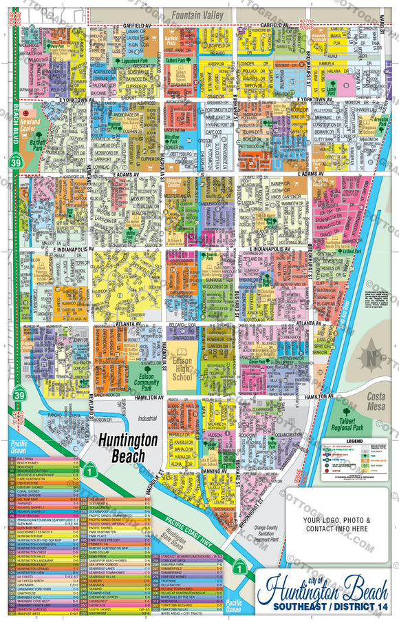 Huntington Beach Map District 14, Orange County, CA – Otto Maps