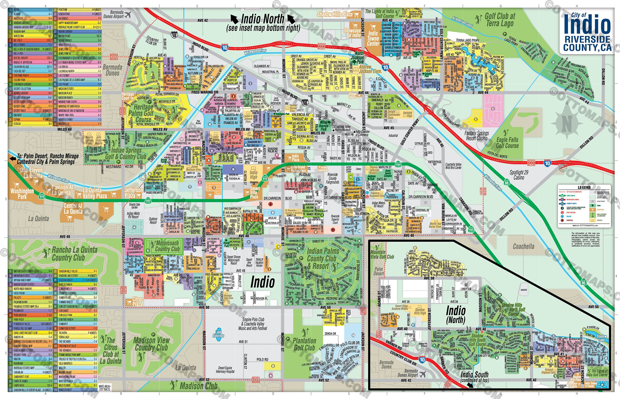 Indio Map - pdf, editable, royalty free