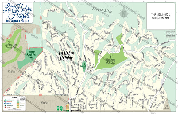 La Habra Heights Map, Los Angeles County, CA