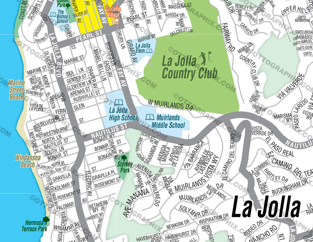 La Jolla Map with Street Index, San Diego County, CA - FILES - PDF and ...