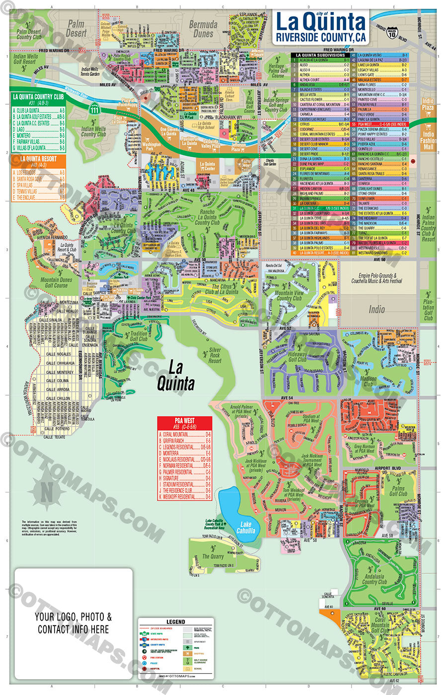 La Quinta Map - PDF, editable, royalty free