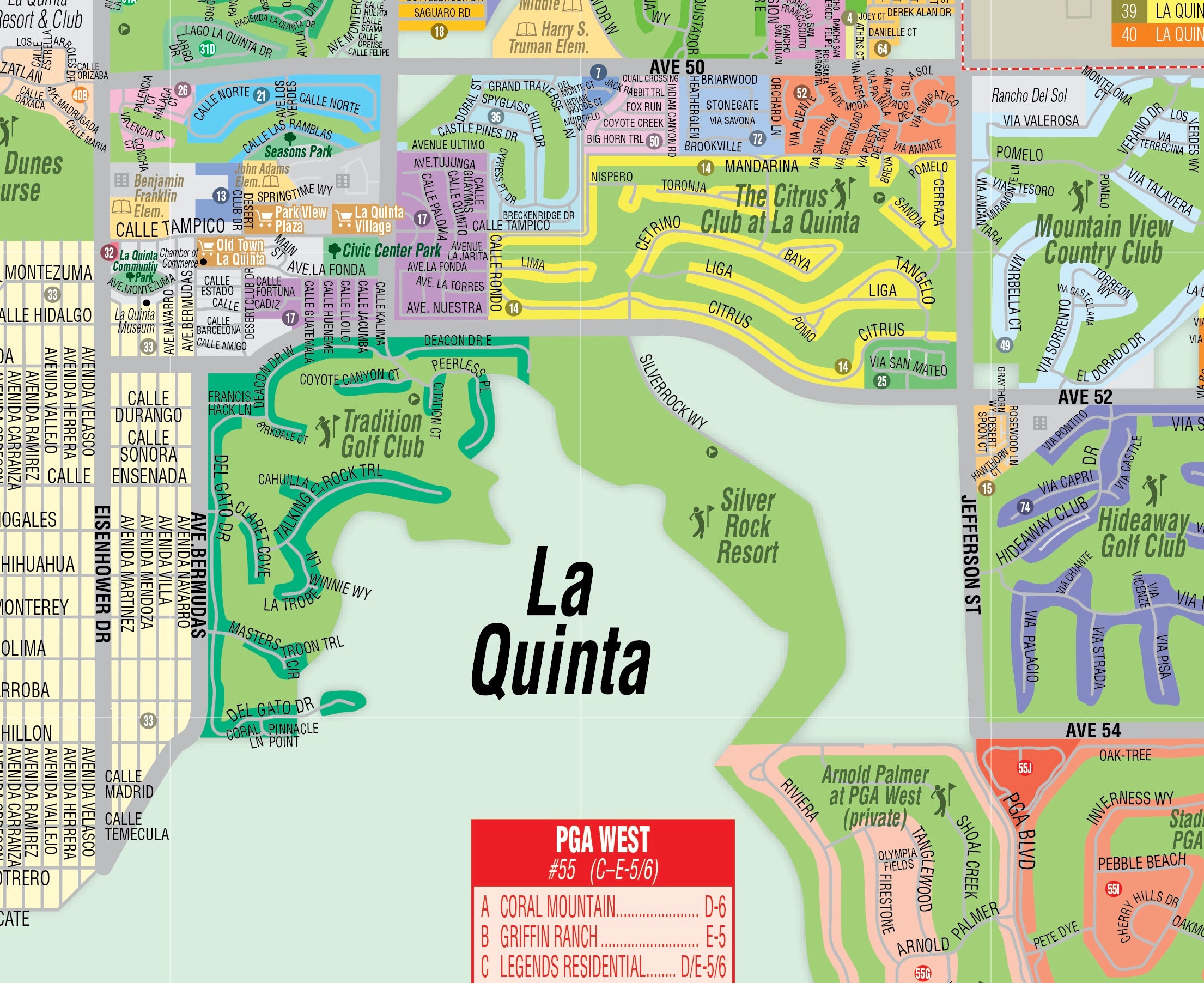 La Quinta Map - PDF, editable, royalty free