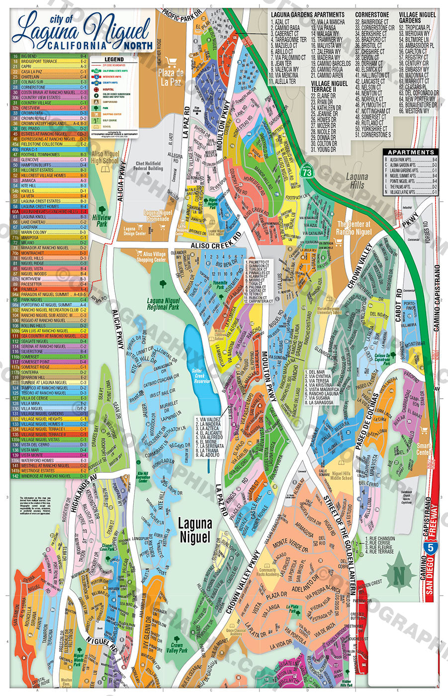 Laguna Niguel Map NORTH, Orange County, CA