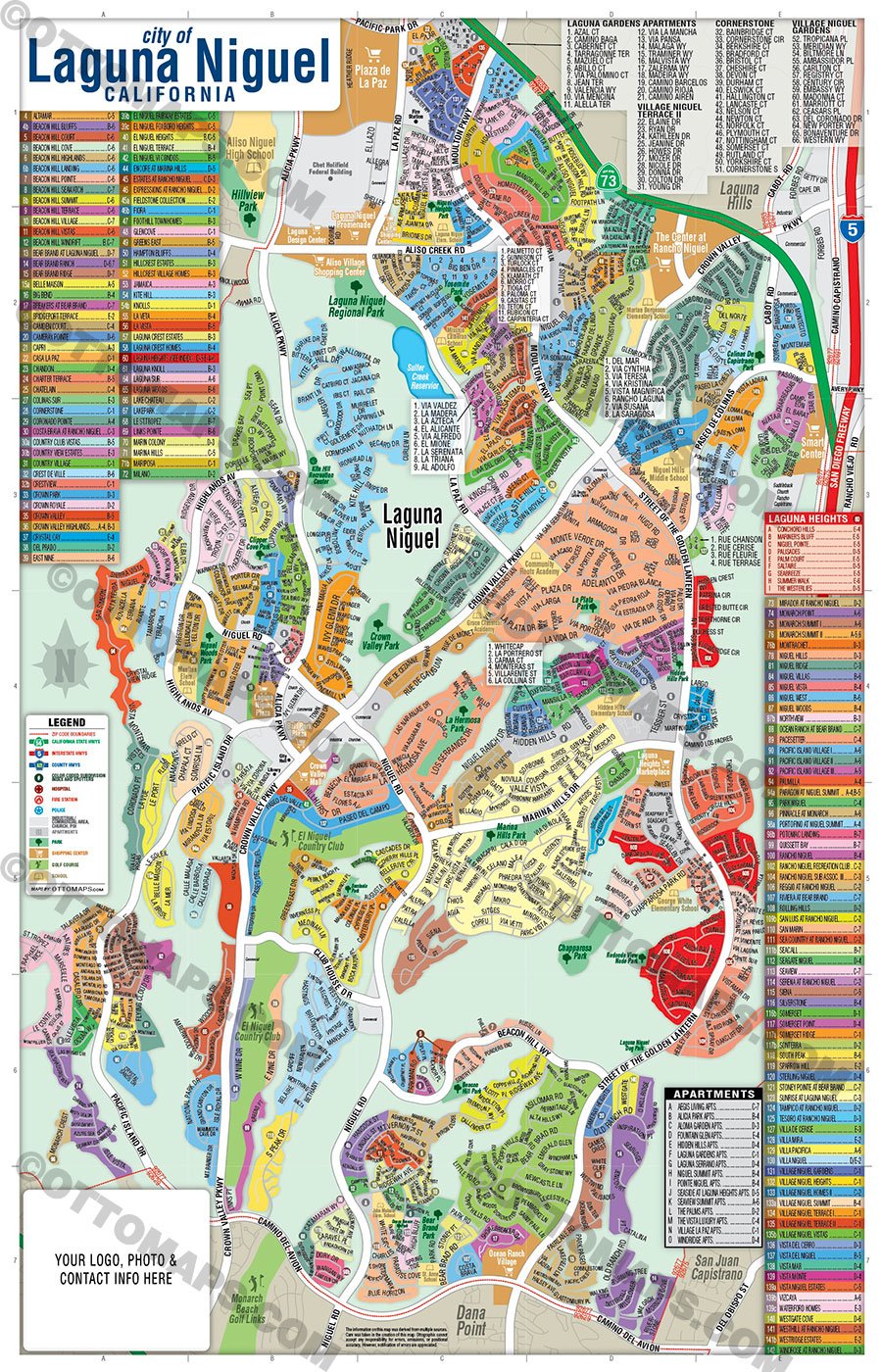 Laguna Niguel Map - PDF, editable, royalty free