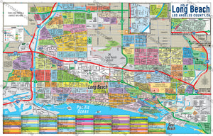 Long Beach Map - PDF, editable, royalty free