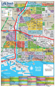 Long Beach Map - PDF, editable, royalty free