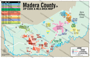 Madera County Combo Map - Zip Codes and MLS Areas
