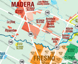 Madera and Fresno Counties Combo Map - Zip Codes and MLS Areas - PDF, editable, royalty free