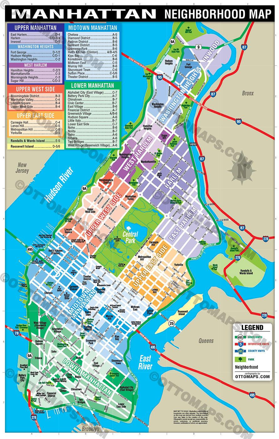 Manhattan Map - PDF, editable, royalty free