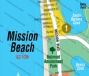 Mission Beach Map, San Diego County, CA