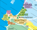 Monterey County Zip Code Map - PDF, editable, royalty free