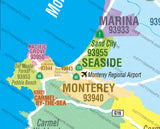 Monterey County Zip Code Map - PDF, editable, royalty free