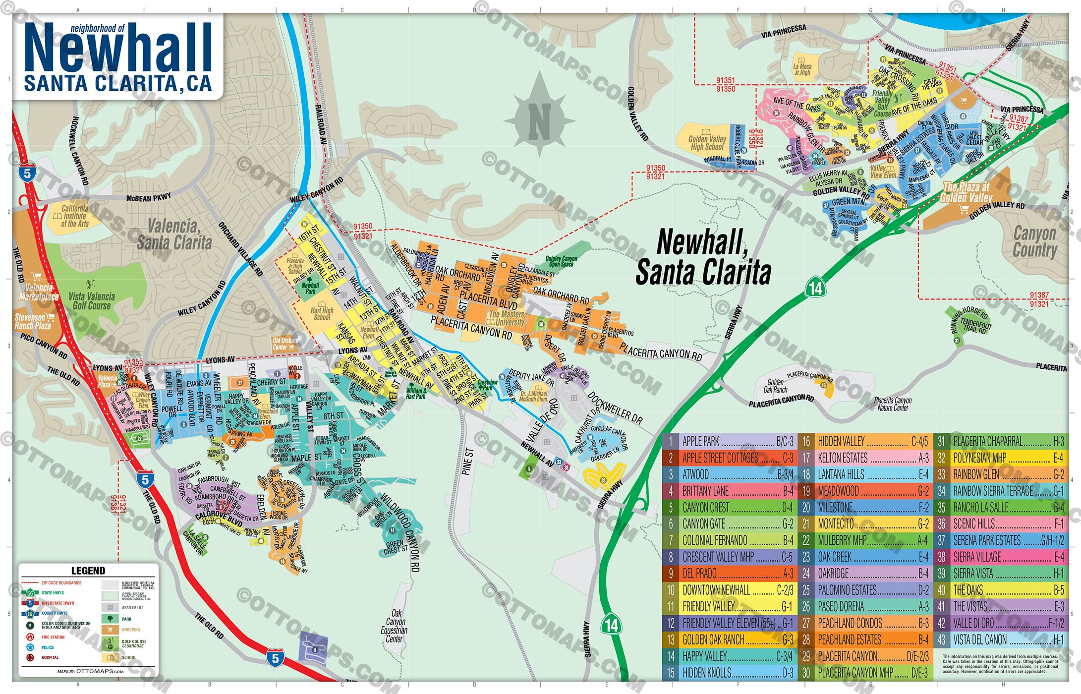 Newhall Map, Santa Clarita, CA