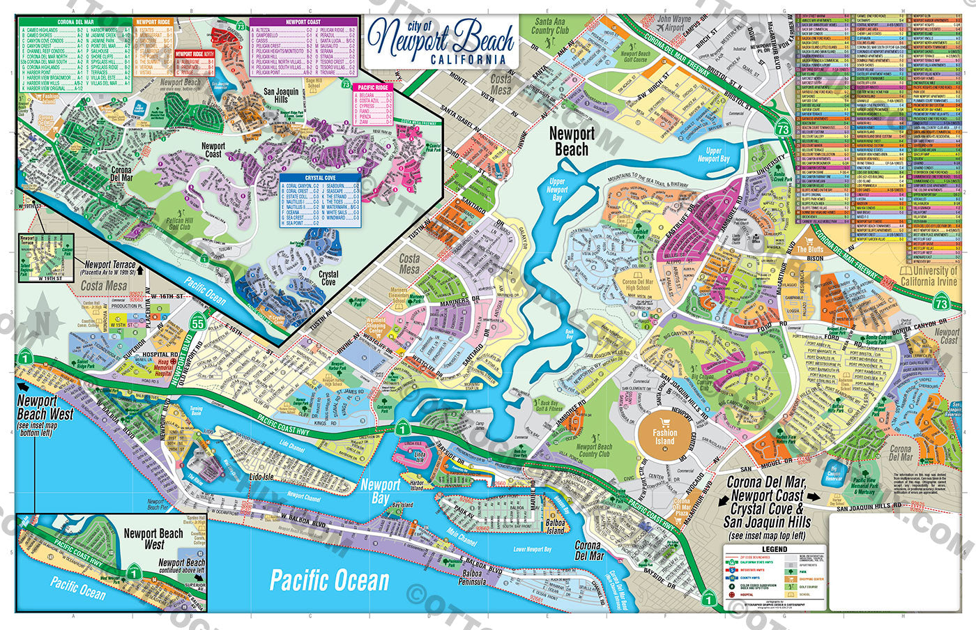 Newport Beach Map, Orange County, CA