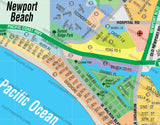 Newport Beach West Map - PDF, editable, royalty free