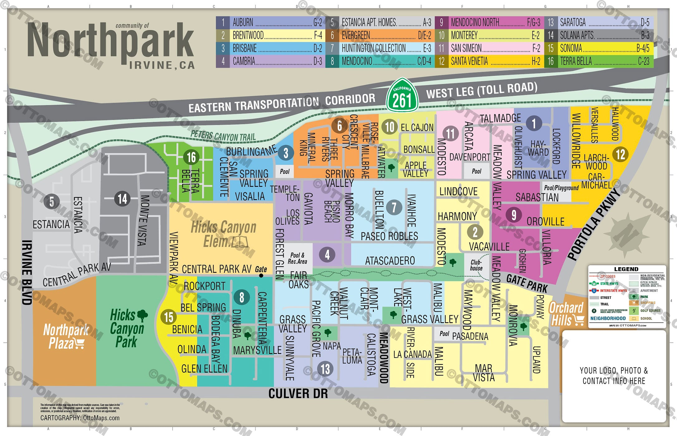 Northpark Map, Irvine, CA