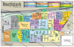 Northpark Map, Irvine, CA - PDF, editable, royalty free
