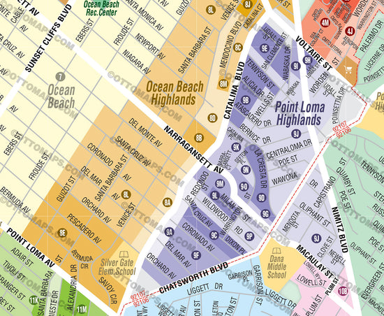 Ocean Beach Map - Point Loma Map – Subdivisions - FILES - PDF and AI ...