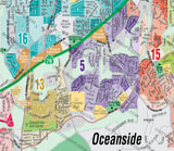 Oceanside Map - PDF, editable, royalty free