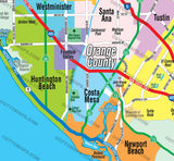 Orange County Map - PDF, editable, royalty free