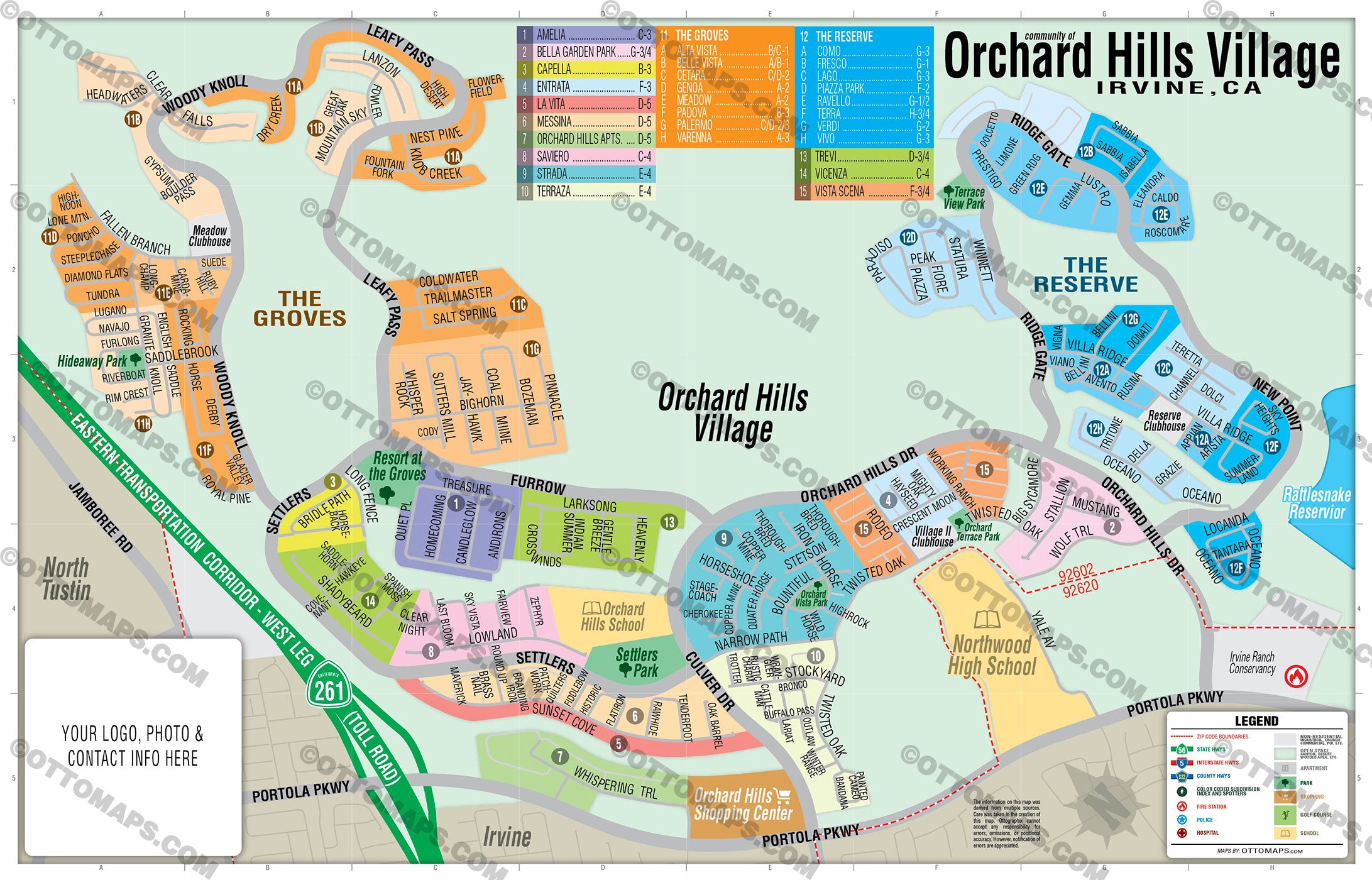 Orchard Hills Village Map, Irvine, CA