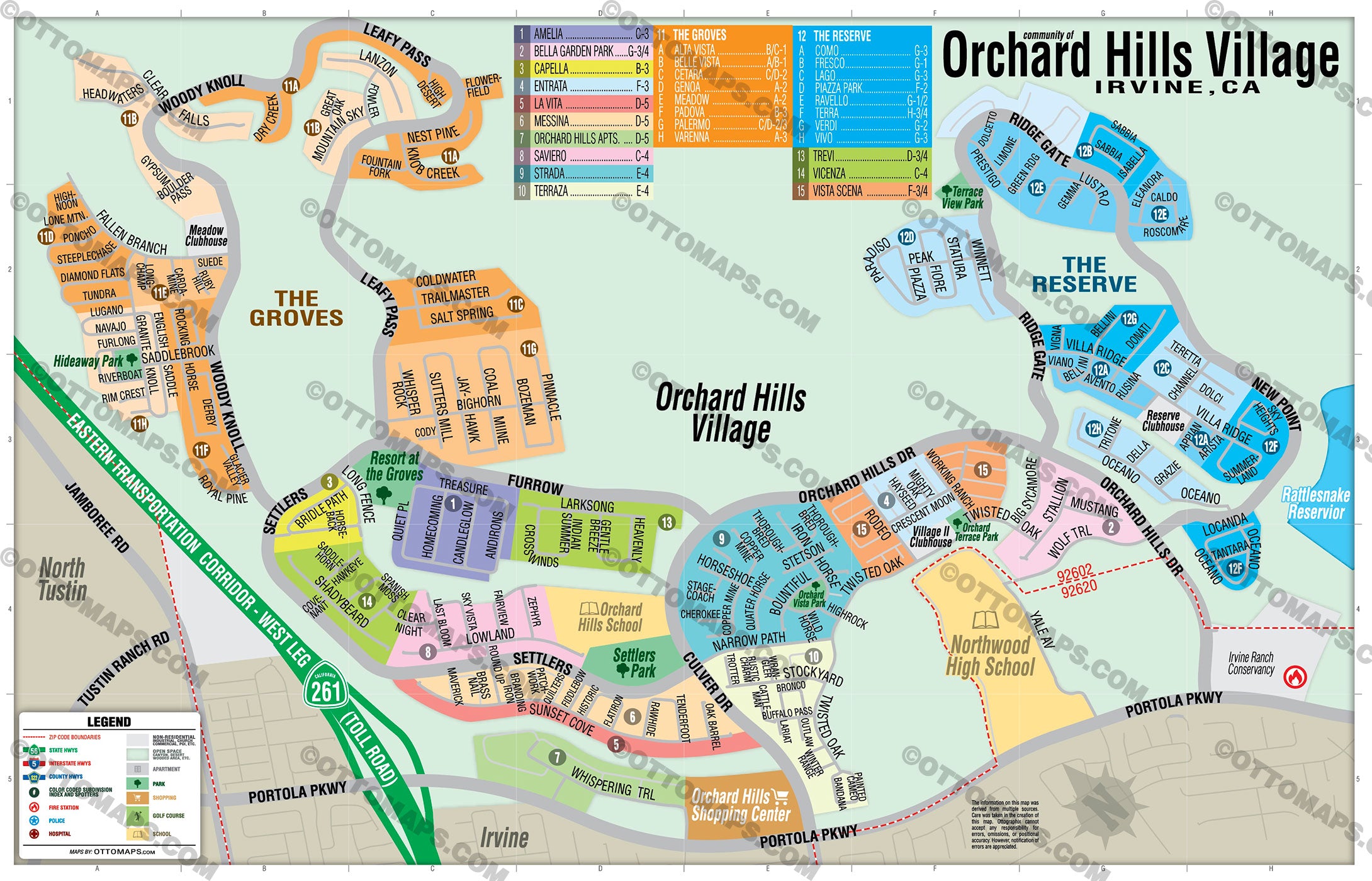 Orchard Hills Village Map - PDF, editable, royalty free