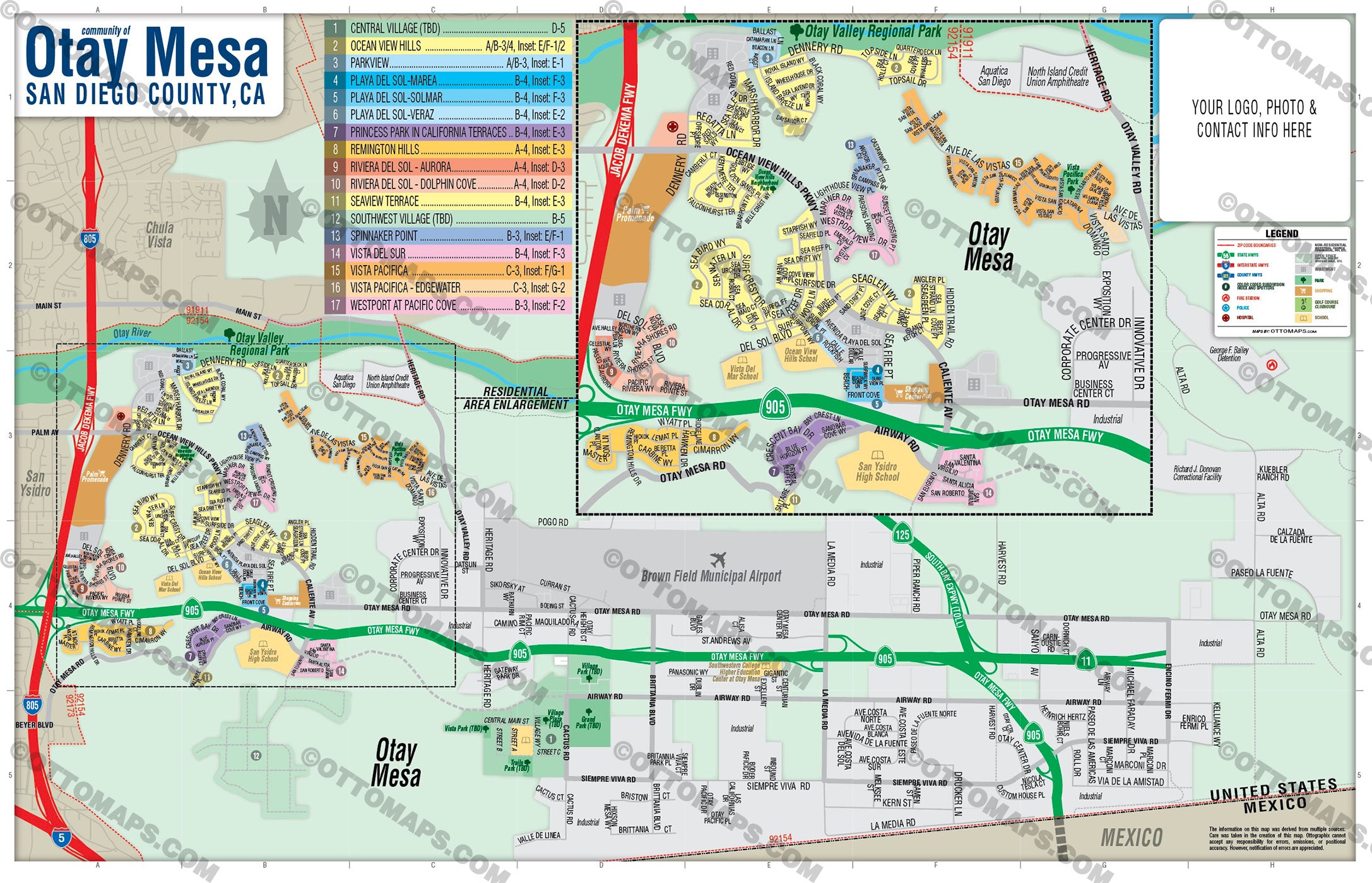 Otay Mesa Map, San Diego County, CA