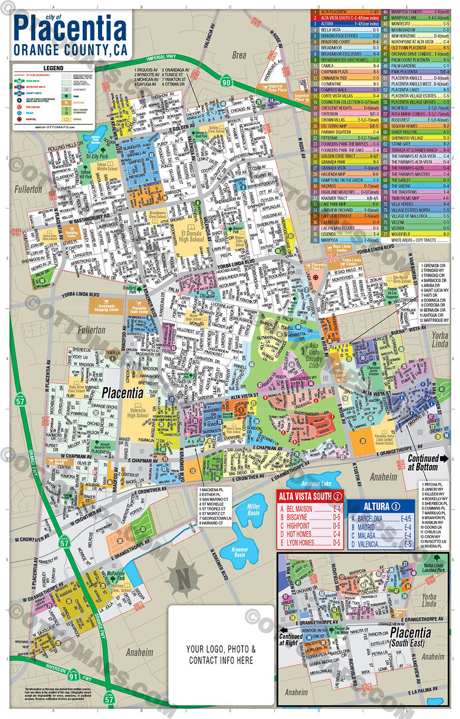 Placentia Map - PDF, editable, royalty free