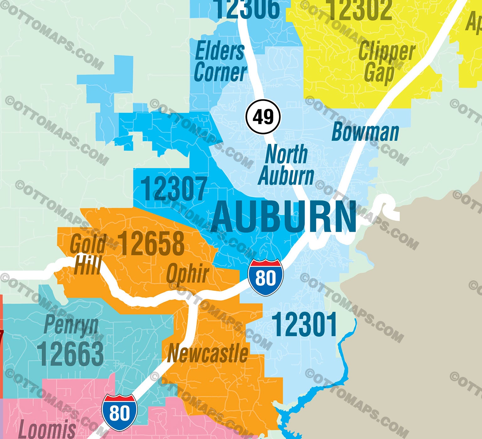 Placer County MLS Area Map - California